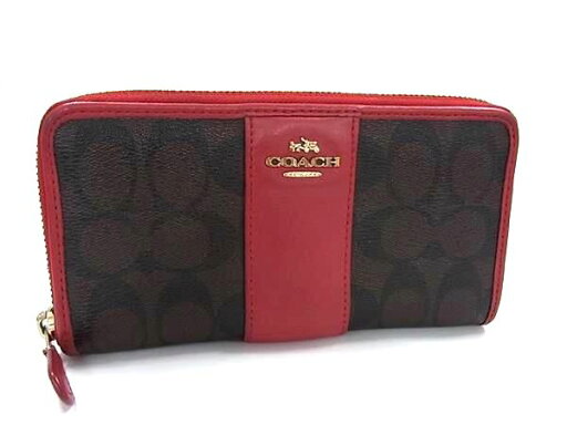COACH コーチ F54630 PVC×レザー ラウンドファスナー 長財布 ウォレット 札入れ 小銭入れ カード入れ ブラウン系×レッド系 DI1365 COACH コーチ F54630 PVC×レザー ラウンドファスナー 長財布 ウォレット 札入れ 小銭入れ カード入れ ブラウン系×レッド系 DI1365