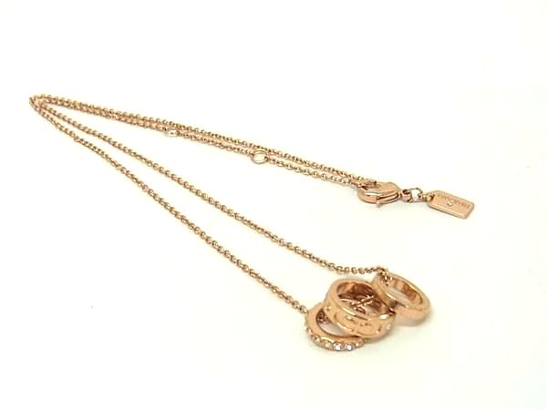 ■美品■ COACH コーチ ネックレス ペンダン卜 アクセサリー レディース ピンクゴールド系 DK4065