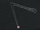 ■美品■ SWAROVSKI スワロフスキー ラインストーン ハート ネックレス ペンダント アクセサリー シルバー系×レッド系 DK4430
