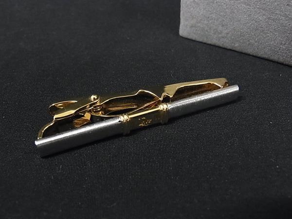 ■美品■ ChristianDior ディオール ヴィンテージ ネクタイピン タイクリップ アクセサリー メンズ シルバー系×ゴールド系 DK4439
