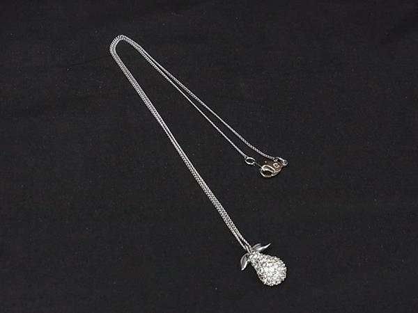 Pink - SWAROVSKI スワロフスキー ラインストーン ラフランス 洋梨 ネックレス ペンダント レディース シルバー系 DL7814