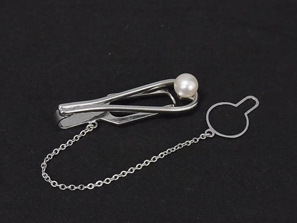 樂天商城 - MIKIMOTO ミキモト 本真珠 アコヤ真珠 パール 約6mm SV925 ネクタイピン タイピン ビジネス 紳士 メンズ シルバー系 DL7882
