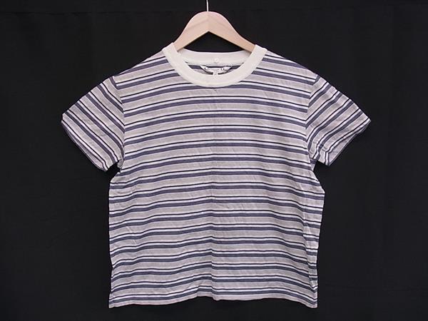 ChristianDior ディオール スポーツ コットン ボーダー 半袖 Tシャツ トップス サイズ M 洋服 グレー系×ネイビー系 DM1320