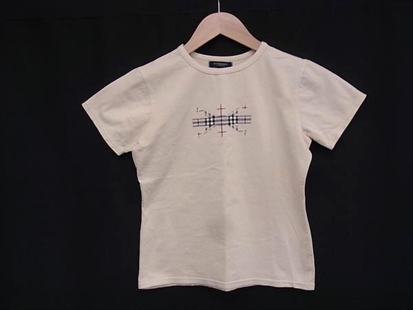 Ensembles - ■美品■ BURBERRY バーバリー コットン92％×ライクラ8％ トップス 半袖 表記サイズ S 洋服 レディース アイボリー系 DM1438