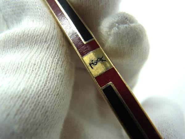 ■美品■ YVESSAINTLAURENT イヴサンローラン タイピン タイクリップ 紳士 ビジネス メンズ ゴールド系×マルチカラー DY0171