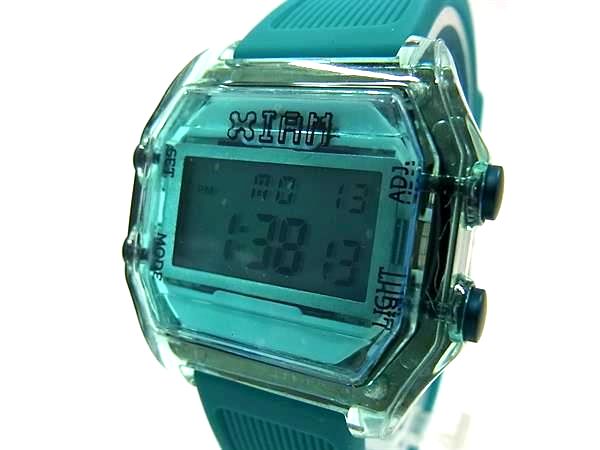 ■稼働品 ■新品■未使用■ IAMTHEWATCH アイアムザウォッチ XIAM SS デジタル クォーツ 5気圧防水 腕時計 エメラルドグリーン系 DH9237