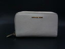 ■美品■ MICHAEL KORS マイケルコース レザー ラウンドファスナー 長財布 ウォレット 札入れ 小銭入れ ホワイト系 DJ6519
