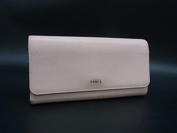 Double-Fold （No Coin Wallet） - FURLA フルラ レザー 二つ折り 長財布 ウォレット 札入れ 小銭入れ カード入れ レディース ライトピンク系 DM0306