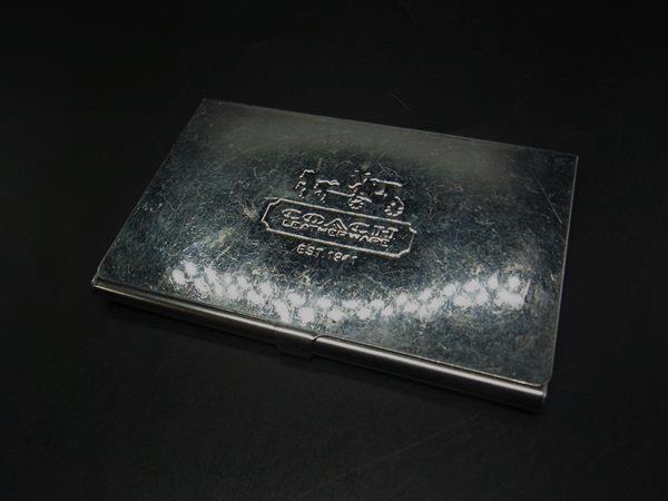 COACH コーチ カードケース カード入れ 名刺ケース レディース メンズ シルバー系 DY0212