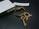 ■美品■ YUMI KATSURA ユミカツラ キーモチーフ リボン バッグチャーム キーホルダー キーリング レディース ゴールド系 DY0721