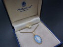 ■美品■ WEDGWOOD ウェッジウッド ジャスパー ネックレス ペンダント アクセサリー レディース ライトブルー系×ゴールド系 DY0742