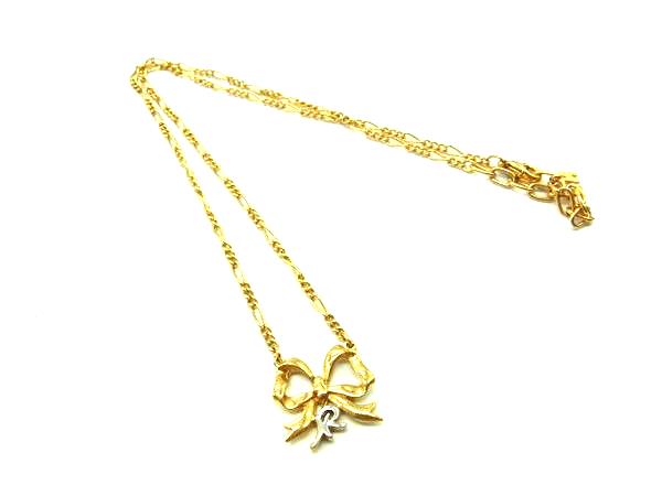 Coral Pink - ■美品■ NINA RICCI ニナリッチ リボン ネックレス ペンダント アクセサリー レディース ゴールド系×シルバー系 DY0813