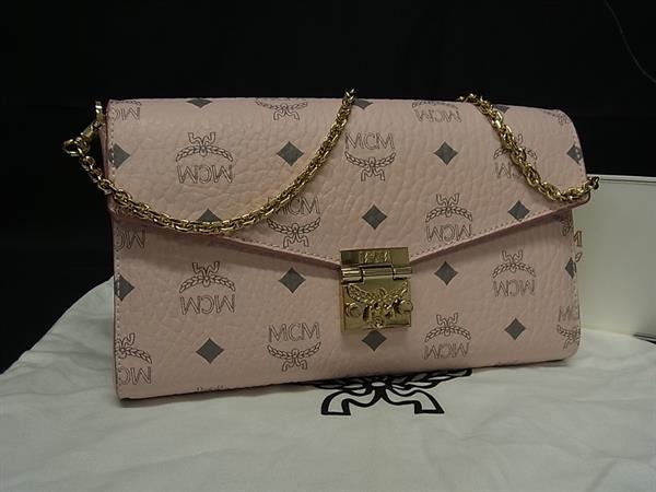 MCM(エムシーエム) ショルダーバッグ パトリシア イエロー×ブルー×白 型押し加工/ストラップ着脱可 レザー MCM - MCM(エムシーエム) ショルダーバッグ パトリシア イエロー