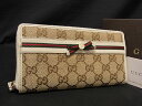 グッチ 長財布（メンズ） ■新品同様■ GUCCI グッチ 257003 プリンシー シェリーライン メイフェア GGキャンバス ラウンドファスナー 長財布 べージュ系 AN5261