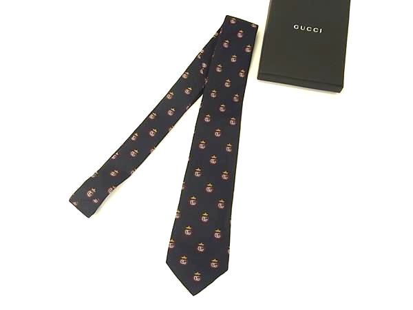 GUCCI - ■新品■未使用■ GUCCI グッチ シルク100% ネクタイ 紳士 ビジネス メンズ ネイビー系 AZ4169