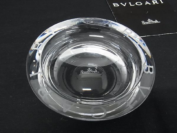 ■新品同様■ BVLGARI ブルガリ Rosenthal ローゼンタール 灰皿 アッシュトレイ 小物入れ インテリア クリア BD1495