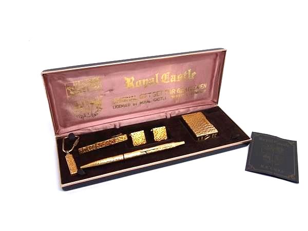 ■美品■ Royal Castle ロイヤルキャッスル カフス ネクタイピン ライター キーホルダー ボールペン 5点..