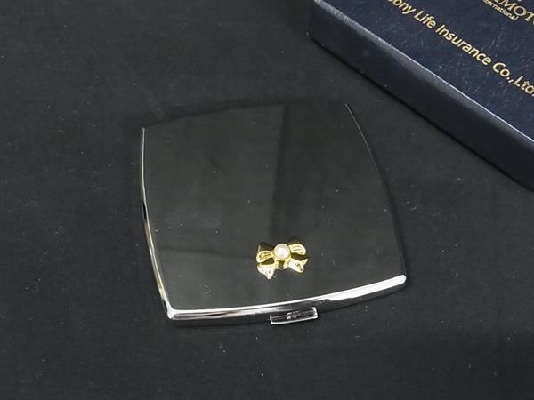 ■美品■ MIKIMOTO ミキモト 本真珠 アコヤ真珠 パール 約4mm ミラー ハンドミラー 鏡 手鏡 レディース ..