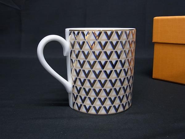樂天商城 - ■極美品■ LOUIS VUITTON ルイヴィトン R95957 マグカップ 食器 テーブルウェア ホワイト系×ゴールド系 FT7226