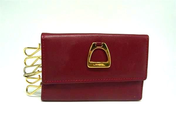 Men'S Bag - LANCEL ランセル レザー 6連キーケース 鍵入れ レディース メンズ ボルドー系 DM0729