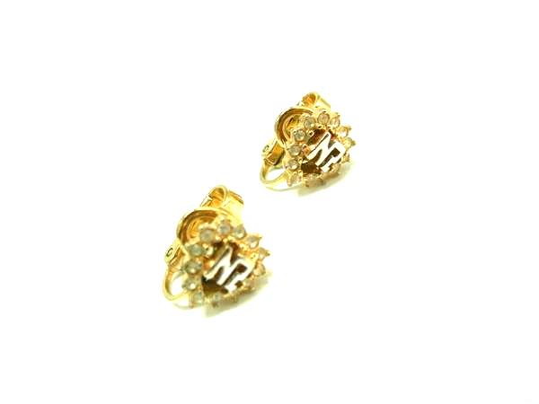 Other - NINA RICCI ニナリッチ ラインストーン ハートモチーフ クリップ式 イヤリング アクセサリー レディース ゴールド系 DM0878