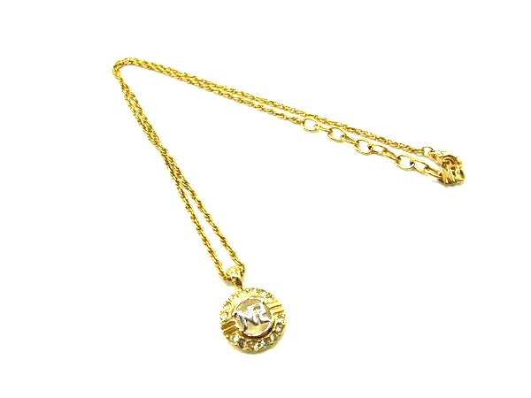 乐天商城 - ■美品■ NINA RICCI ニナリッチ ラインストーン ネックレス ペンダント アクセサリー レディース ゴールド系×シルバー系 DY0809
