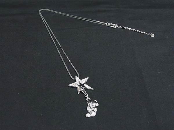 SWAROVSKI スワロフスキー ラインストーン スター 星 ベア クマ ネックレス ペンダント アクセサリー レディース シルバー系 DN0510