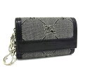 ■美品■ BURBERRY バーバリー キャンバス×レザー 5連 キーケース 鍵入れ メンズ レディース ブラック系 DI0536(4)