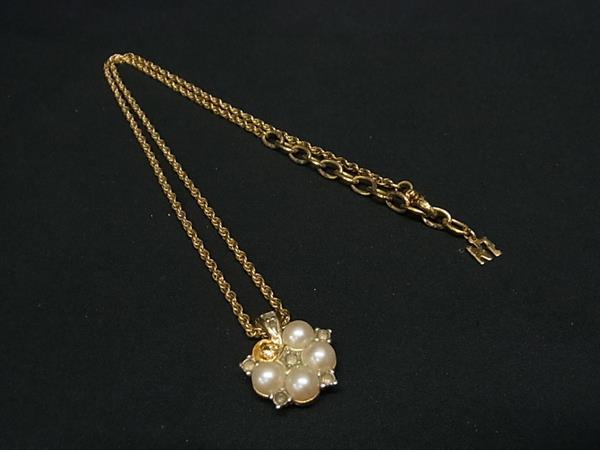 Rhodolite - NINA RICCI ニナリッチ パール ラインストーン ネックレス ペンダント アクセサリー レディース ゴールド系 DI0601