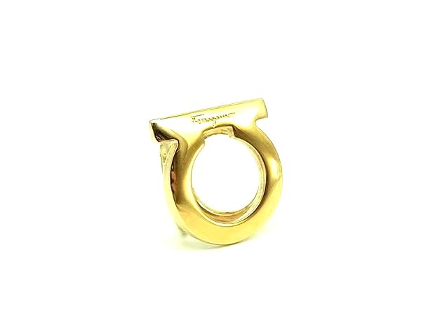 ■美品■ Salvatore Ferragamo フェラガモ スカーフリング スカーフ留め アクセサリー レディース ゴールド系 DM0456