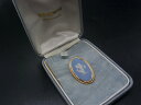 ■美品■ WEDGWOOD ウェッジウッド ジャスパー ブローチ ピンバッジ アクセサリー ライトブルー系×ゴールド系 DY0735|詳細画像