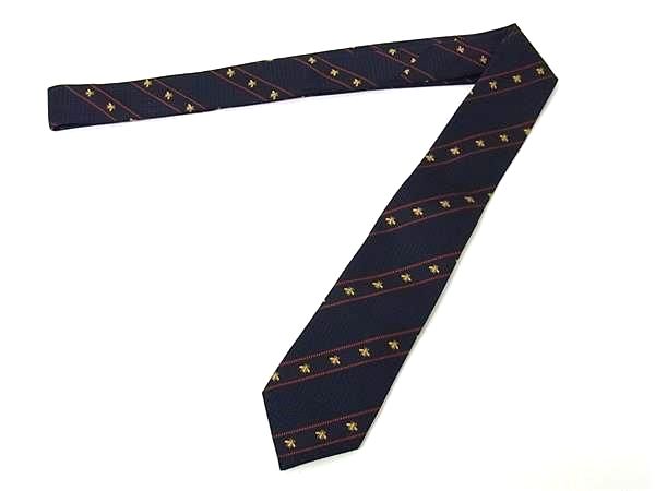 GUCCI - ■新品■未使用■ GUCCI グッチ 451528 シルク100% ビー Bee 蜂 総柄 ネクタイ ビジネス 紳士 メンズ ネイビー系 BP1820