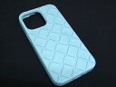 ■美品■ BOTTEGA VENETA ボッテガヴェネタ イントレチャート ラバー iPhone13Pro 対応 アイフォンケース ライトブルー系 FH8721
