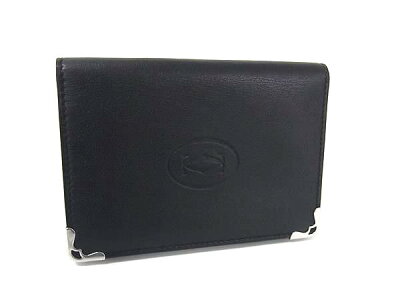 ■新品同様■ Cartier カルティエ マスト ドゥ レザー カードケース カード入れ 名刺入れ メンズ レディース ブラック系 FN4964