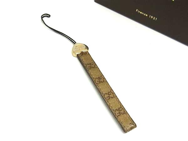 GUCCI グッチ レザー グッチシマ レザー ストラップ キーホルダー チャーム レディース ゴールド系 DI6551