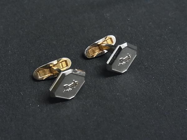 CELINE セリーヌ カフスボタン カフリンクス ネクタイピン アクセサリー 2点セット ビジネス 紳士 メンズ シルバー系 DM3498 2