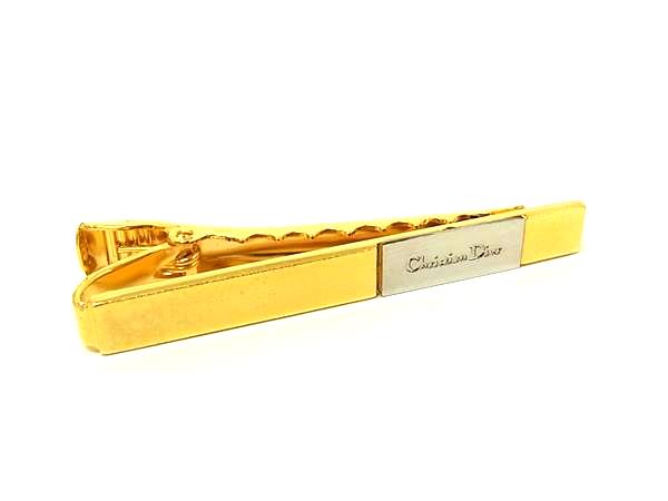 ■美品■ ChristianDior クリスチャンディオール ヴィンテージ タイクリップ ネクタイピン アクセサリー ゴールド系 シルバー系 DN0571