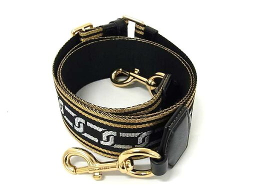 ■新品同様■ MARC JACOBS マークジェイコブス ウェビング キャンバス バッグ用 ショルダーストラップ ブラック系×ゴールド系 FS2580 ■新品同様■ MARC JACOBS マークジェイコブス ウェビング キャンバス バッグ用 ショルダーストラップ ブラック系×ゴールド系 FS2580