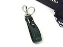 ■新品同様■ PRADA プラダ 2PP68T サフィアーノレザー キーホルダー キーリング チャーム メンズ レディース グリーン系 FS2628