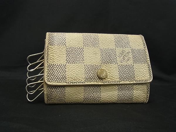 LOUIS VUITTON ルイヴィトン N61745 ダミエアズール ミュルティクレ6 6連 キーケース 鍵入れ メンズ レディース アイボリー系 DK6100