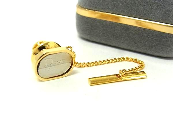 樂天商城 - ■美品■ ChristianDior ディオール ロゴ タイピン タイチェーン ビジネス 紳士 メンズ ゴールド系×シルバー系 DK6350