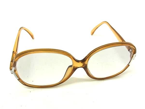 ■美品■ ChristianDior ディオール 度入り メガネ 眼鏡 めがね レディース メンズ クリアブラウン系 DM3226