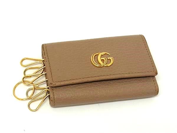グッチ キーケース GUCCI グッチ 456118 2149 GGマーモント レザー 6連 キーケース 鍵入れ レディース ベージュ系 DM3647
