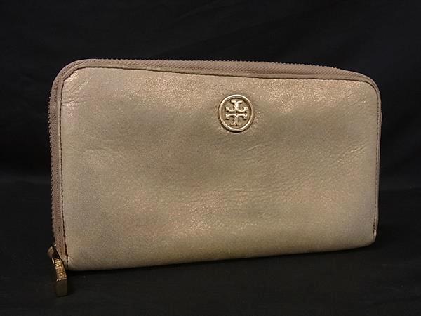 TORY BURCH トリーバーチ レザー ラウンドファスナー 長財布 札入れ 小銭入れ カード入れ レディース シャンパンゴールド系 DM3826