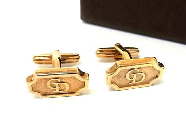■美品■ ChristianDior クリスチャンディオール ヴィンテージ カフスボタン カフリンクス アクセサリー ゴールド系 DN0602