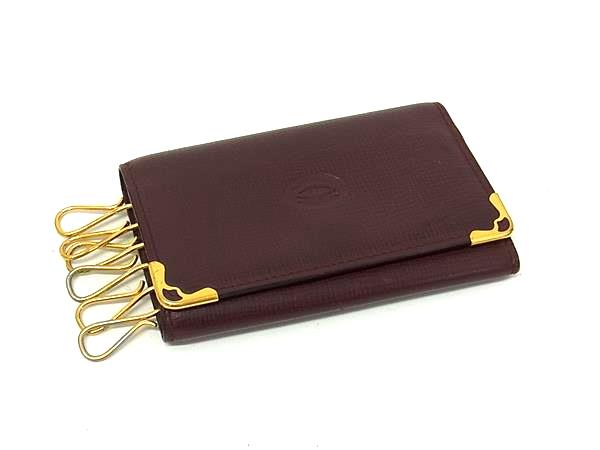 Cartier カルティエ マストライン レザー キーケース 6連 鍵入れ メンズ レディース ボルドー系 DD9697
