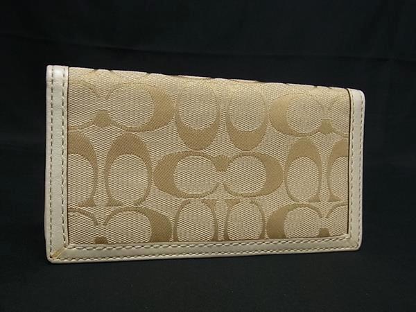 ■美品■ COACH コーチ シグネチャー キャンバス 手帳カバー スケジュール帳 アドレス帳 レディース ベージュ系 DI5174