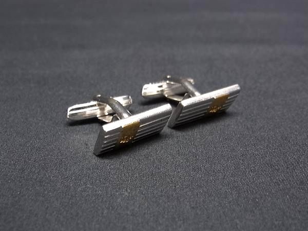 ChristianDior ディオール カフスボタン カフリンクス アクセサリー ビジネス 紳士 メンズ シルバー系×ゴールド系 DJ8423