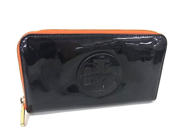 TORY BURCH トリーバーチ PVC×レザー ラウンドファスナー 長財布 ウォレット 札入れ 小銭入れ カード入れ ブラック系 DK6782