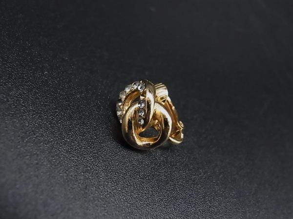 ChristianDior クリスチャンディオール ラインストーン 片耳のみ クリップ式 イヤリング アクセサリー レディース ゴールド系 DM0512